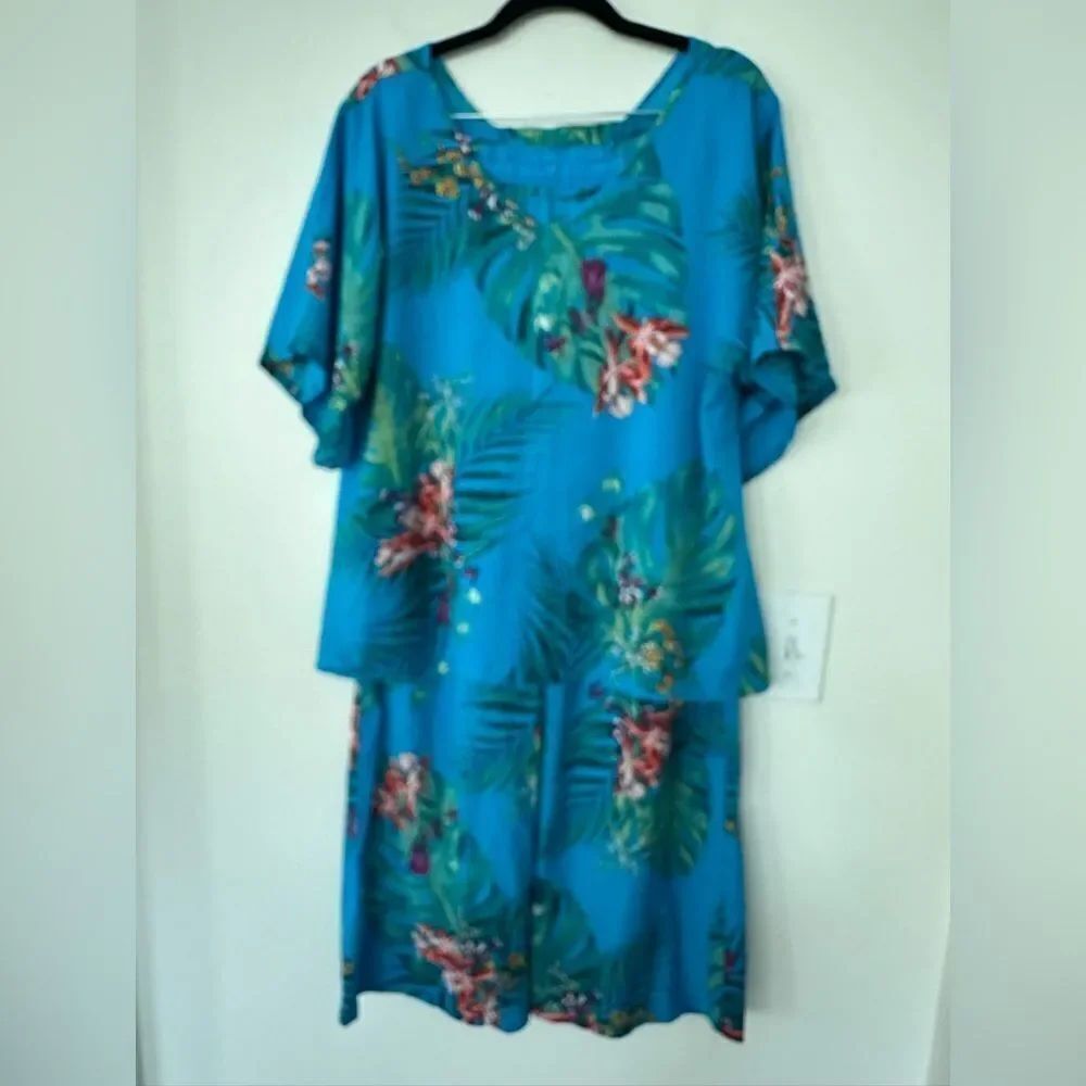 Soma Tropical Satiny Pajama Set S